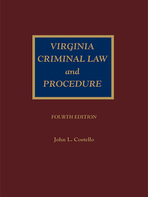 cover image of Virginia Criminal Law and Procedure